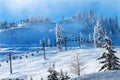 Sking Chairlifts at Snoqualme Pass Washington Royalty Free Stock Photo