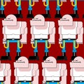 Skinhead seamless pattern. Football bully background. Angry Bad