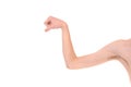 Skinny Arm Flexing Royalty Free Stock Photo