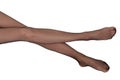 Skinny female legs in black panty-hose Royalty Free Stock Photo