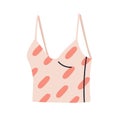 Skinny tank top, strappy garment. Modern strapped brami. Casual women clothes, female underwear. Trendy summer slim fit