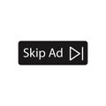 Skip ad black vector button Royalty Free Stock Photo