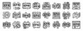 Skip ad icons set. Set of icons showing different ways someone can skip an online advertisement