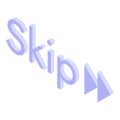 Skip button icon showing fast forwarding concept