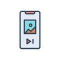 Color illustration icon for Skip, slide and fast