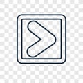 Skip Track concept vector linear icon isolated on transparent ba
