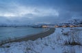Skipholmen holiday village Atlantic coast wintertime Norway Royalty Free Stock Photo