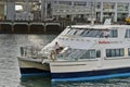 Skipper and deckhand preparing Fullers ferry to dock