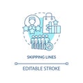 Skipping lines blue concept icon Royalty Free Stock Photo