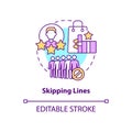 Skipping lines concept icon Royalty Free Stock Photo