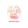 Skipping lines red gradient concept icon Royalty Free Stock Photo