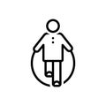Black line icon for Skipping Rope, gym and health Royalty Free Stock Photo