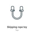 Skipping rope toy outline vector icon. Thin line black skipping rope toy icon, flat vector simple element illustration from Royalty Free Stock Photo