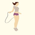 Skipping. Sporty woman jumping rope.