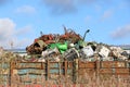 Skips in a scrap metal yard Royalty Free Stock Photo