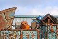 Skips in a scrap metal yard Royalty Free Stock Photo