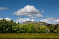 Skirrid mountain and Castle Meadows park Royalty Free Stock Photo