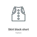 Skirt black short outline vector icon. Thin line black skirt black short icon, flat vector simple element illustration from Royalty Free Stock Photo