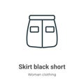 Skirt black short outline vector icon. Thin line black skirt black short icon, flat vector simple element illustration from Royalty Free Stock Photo