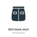 Skirt black short vector icon on white background. Flat vector skirt black short icon symbol sign from modern woman clothing