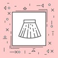 Skirt Mini Icon Thin Line In Pink Frame