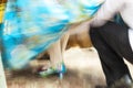 Skirt in motion of Fallera`s dress. Royalty Free Stock Photo