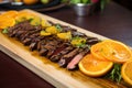 skirt steak marinated in a zesty orange sauce