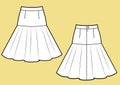 Skirt with volant frill technikal sketch