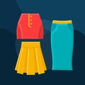 Skirts flat concept vector icon