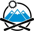 Skis crossed Emblem Mountains