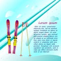 Skis and ski poles stuck in the snow Royalty Free Stock Photo