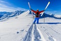 Skitouring with amazing view of swiss Alps