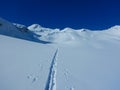 Skitouring in beautiful snowy alps