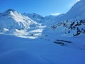 Skitouring in beautiful snowy alps