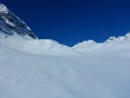 Skitouring in beautiful snowy alps