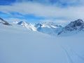 Skitouring in beautiful snowy alps