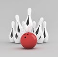 Skittle and bowling ball Royalty Free Stock Photo