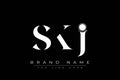 SKJ abstract letter logo design Royalty Free Stock Photo