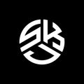 SKJ letter logo design on black background. SKJ creative initials letter logo concept. SKJ letter design Royalty Free Stock Photo
