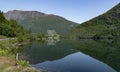 Skjolden across Eidsvatnet Royalty Free Stock Photo