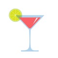 Cartoon glass of cosmopolitan cocktail vector Royalty Free Stock Photo