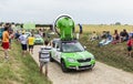 Skoda Caravan on a Cobblestone Road- Tour de France 2015