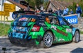 Skoda Fabia Race car during a hairpin turn at WRC Croatia Rally Royalty Free Stock Photo