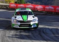 A Skoda fabia Wrc race car involved in the race Royalty Free Stock Photo