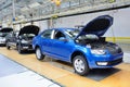 Skoda Octavia on conveyor line in factory Royalty Free Stock Photo