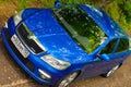 skoda octavia rs blue car buble