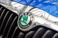 skoda octavia rs blue car Logo