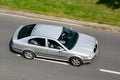 Skoda Octavia 1st generation car with motion blur effect in top view