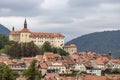 Skofja Loka castle and town in Slovenia Royalty Free Stock Photo