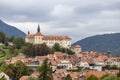 Skofja Loka castle and town in Slovenia Royalty Free Stock Photo